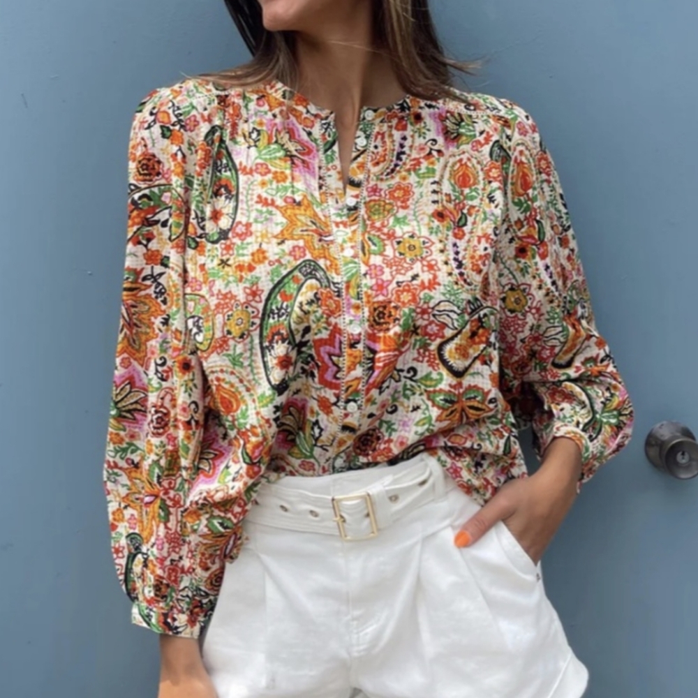 ba&sh Bianca blouse paisley-print size small
